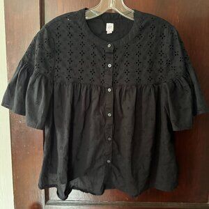 GAP eyelet flutter sleeve blouse